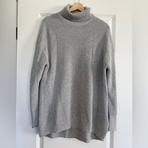 J.CREW Cotton Cashmere Blend Gray Turtleneck Sweater